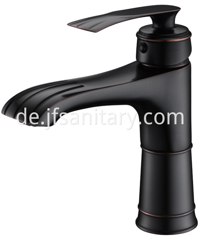 Brass basin faucet with black paint